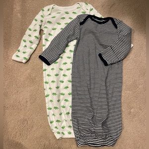 Dinosaur and Striped Baby Gowns 0-3m Simple Joys by Carter’s